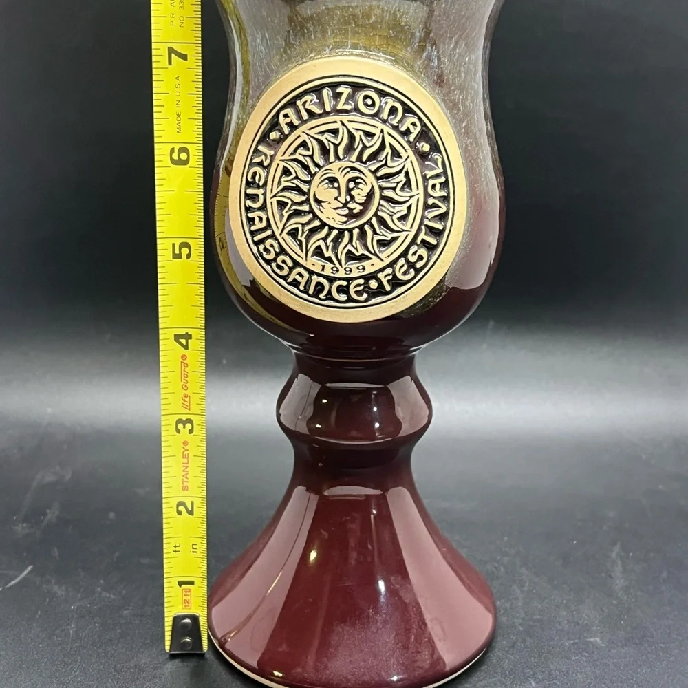 1999‎ Arizona Renaissance festival goblet - ceramic glaze pottery